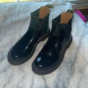 patent leather chelsea boots
